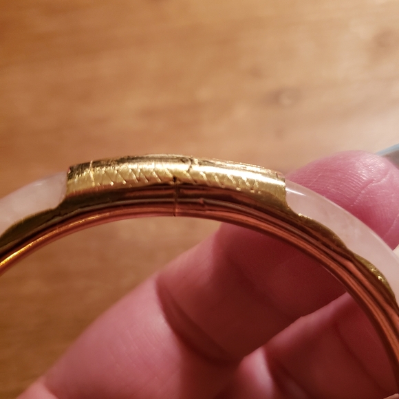 Rose Quartz & Gold Bangle - Picture 3 of 4